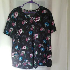 Scrubstar Scrub Top Floral Scrubs Medical Vet Dental Women's Size UNK See Pics